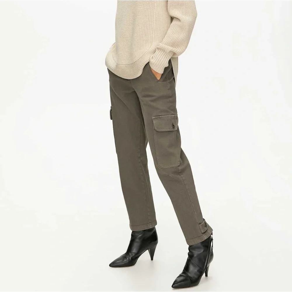 Aritzia Wilfred High-Waisted Army Green Modern Cargo Pants - Picture 2 of 5